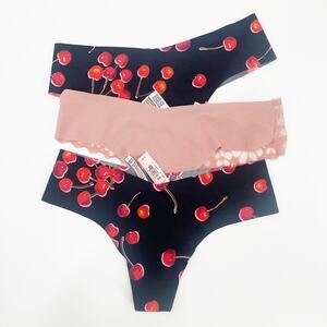 VICTORIA'S SECRET Thongs Size Small Underwear NWT/NWOT Pink Cherries Panties